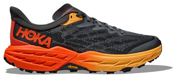 Hoka Speedgoat 5 Grey Orange Trail Running Shoes