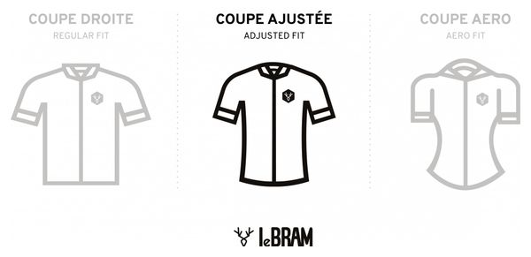 Maillot Manches Courtes LeBram Ventoux Blanc Bleu Coupe Ajustée