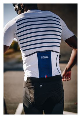 LeBram Ventoux Korte Mouw Jersey Wit Blauw Slim Fit