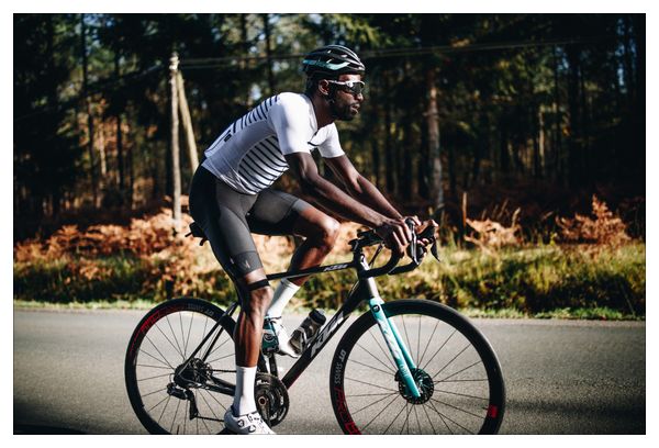 LeBram Ventoux Kurzarmtrikot Weiß Blau Slim Fit