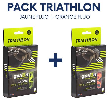 Pack 2 paires lacets élastiques - TRIATHLON