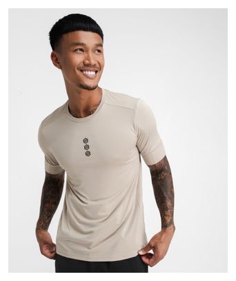 T-shirt cyclisme gravel homme Cedar Beige