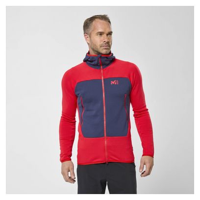 Polaire Millet Fusion Grid Hoodie Rouge Homme