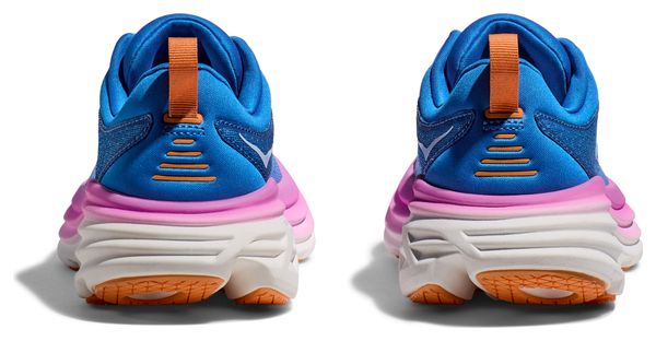 Hoka Bondi 8 Women's Running Shoes Blue Orange Pink
