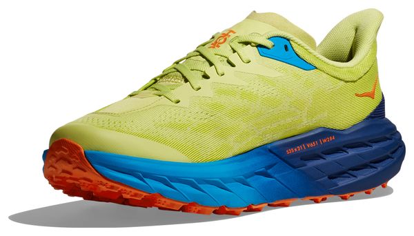 Hoka Speedgoat 5 Yellow Blue Trail Running Shoes