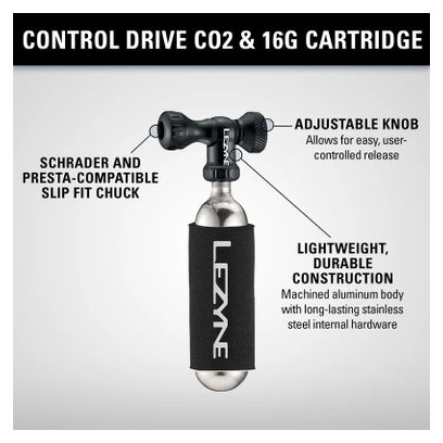 Gonfiatore di CO2 Lezyne Control Drive nero