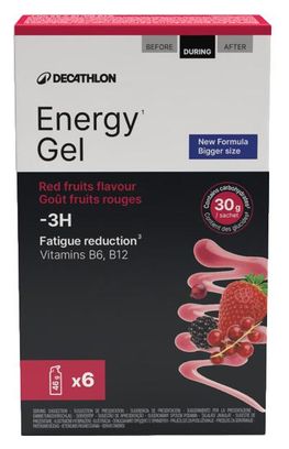 Decathlon Nutrition Gel Energético Frutos Rojos - 6 x 35ml