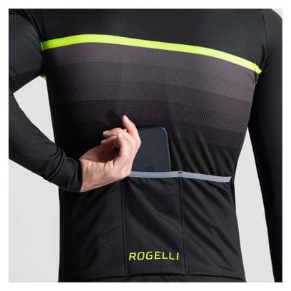 Maillot Manches Longues Velo Rogelli Hero ll - Homme - Jaune/Noir