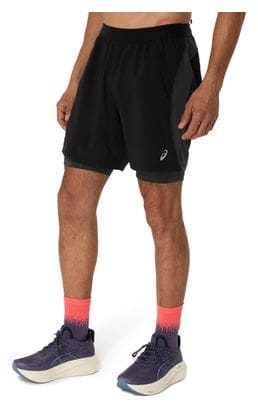 Pantaloncini Asics Road 7in 2-in-1 Nero Uomo