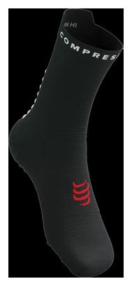 Chaussettes Compressport Pro Racing Socks v4.0 Run High Noir/Blanc/Rouge