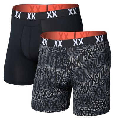 Saxx Men's Multi-Sport Mesh Boxers, Black (2-Pack)