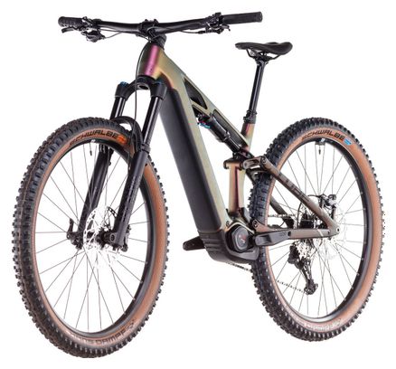 VTT Électrique Tout-Suspendu Cube Stereo Hybrid One44 HPC SLX 800 Shimano Deore XT 12V 800 Wh 29'' Violet Vert Molotov 2025