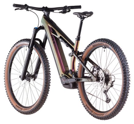 VTT Électrique Tout-Suspendu Cube Stereo Hybrid One44 HPC SLX 800 Shimano Deore XT 12V 800 Wh 29'' Violet Vert Molotov 2025