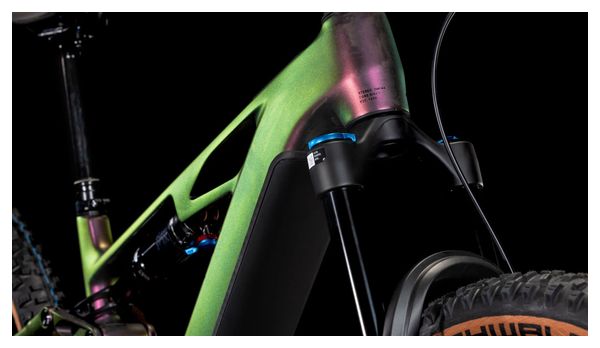 VTT Électrique Tout-Suspendu Cube Stereo Hybrid One44 HPC SLX 800 Shimano Deore XT 12V 800 Wh 29'' Violet Vert Molotov 2025