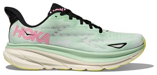 Chaussures Running Hoka Clifton 9 Vert/Rose Femme