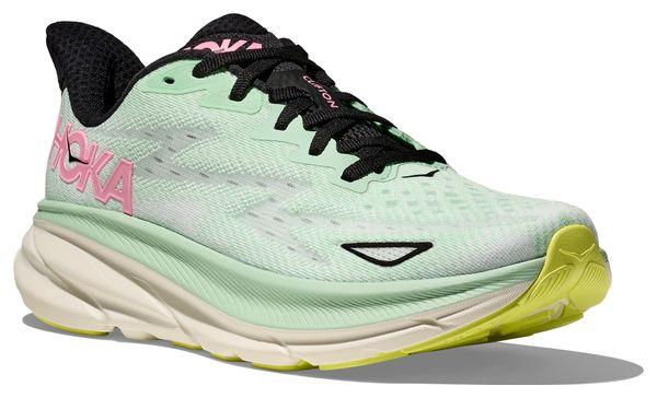 Hoka Clifton 9 Grün/Pink Damen Laufschuhe