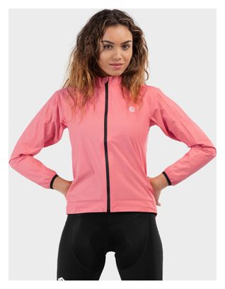 Veste de pluie vélo femme Cyclisme J2 Fauniera Corail