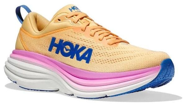 Hoka Bondi 8 Orange Pink Blue Women's Running Shoes