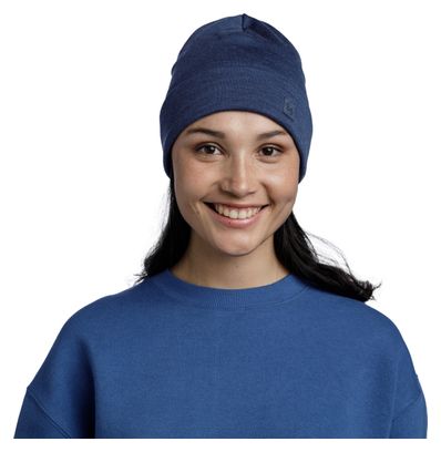 Unisex Buff Merino Heavyweight Beanie Navy Blue