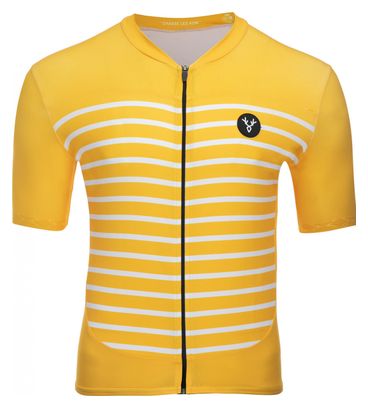 LeBram Ventoux Korte Mouw Jersey Geel Slim Fit