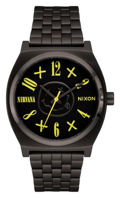 Uhr Nixon Nirvana Time Teller Black Nirvana Smiley Face