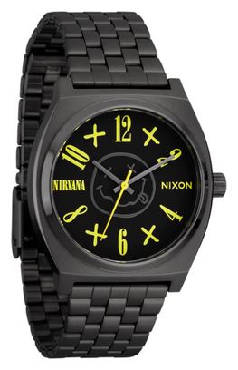 Uhr Nixon Nirvana Time Teller Black Nirvana Smiley Face