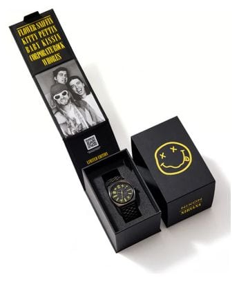 Uhr Nixon Nirvana Time Teller Black Nirvana Smiley Face