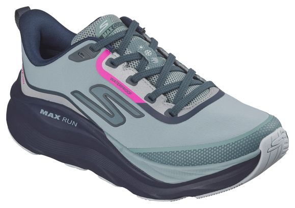 Skechers Waterproof Max Cushioning Max Run Vorteza Running Shoes, Gray, Women's