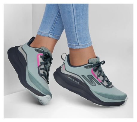 Skechers Waterproof Max Cushioning Max Run Vorteza Running Shoes, Gray, Women's