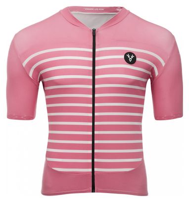 Maillot Manches Courtes LeBram Ventoux Saumon Coupe Ajustée