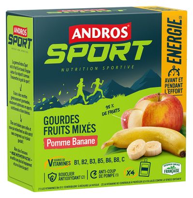 Purée Énergétique Andros Sport Energie Pomme/Banane 4x90g