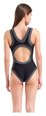 Arena Bold Lines Badeanzug Schwarz/Grau für Damen
