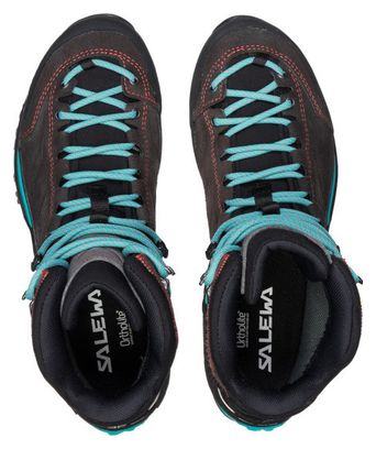 Zapatos De Senderismo Mujer Salewa Mountain Trainer Mid Gore-Tex Marrón / Azul