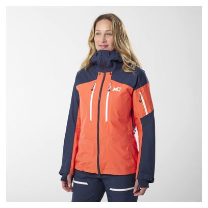 Millet White 3L Women's Orange Waterproof Jacket
