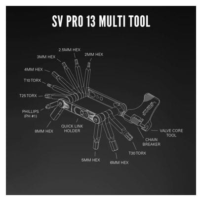Multi Outils Lezyne SV Pro 13 Argent