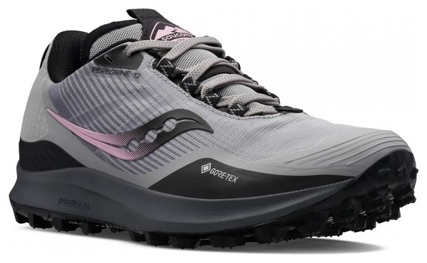 Chaussures Trail Saucony Peregrine 12 GTX Gris Rose Femme