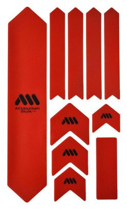 ALL MOUNTAIN STYLE XL Frame Guard Kit - 10 piezas - Rojo