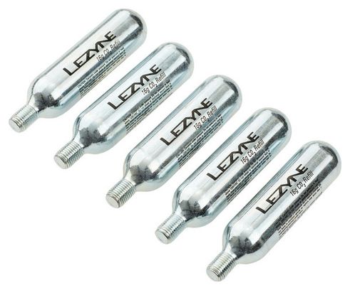 Cartuchos de CO2 Lezyne 16g Plata x5