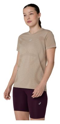 T-Shirt Running Asics Road Seamless Beige Femme