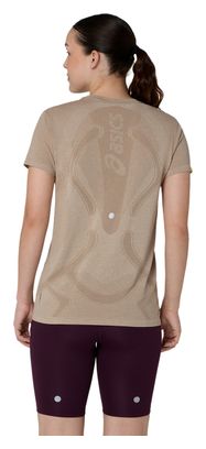 T-Shirt Running Asics Road Seamless Beige Femme