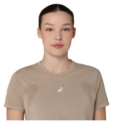 T-Shirt Running Asics Road Seamless Beige Femme