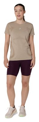 T-Shirt Running Asics Road Seamless Beige Femme