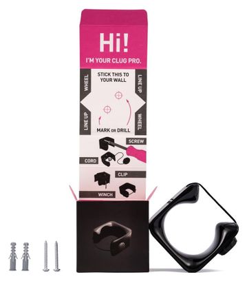 Hornit Clug Pro MTB XL Wandmontierter Fahrradträger (58-69mm / 2.3-2.7'') Schwarz