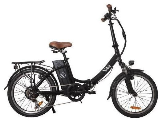 Velo electrique pliable 20 Velair Shimano 6 Vitesses Freins a patins Autonomie 60 km Cadre aluminium Noir Alltricks