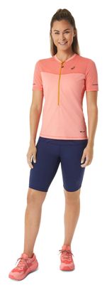 Maillot manches courtes 1/2 Zip Asics FujiTrail Rose Femme