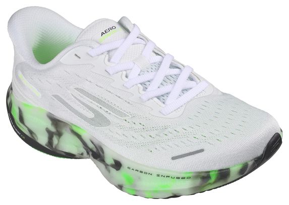 Skechers Slip-ins Aero Spark Glow in the Dark Laufschuhe, Weiß/Grün, Damen
