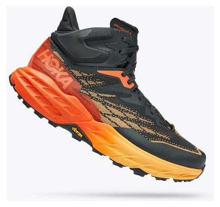 Hoka Speedgoat 5 Mid GTX Hiking Shoes Black Orange