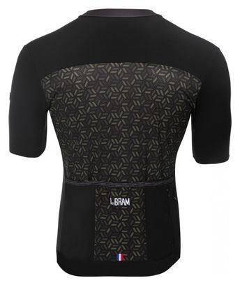LeBram Korte Mouw Jersey Croix de Fer Zwart Khaki Slim Fit