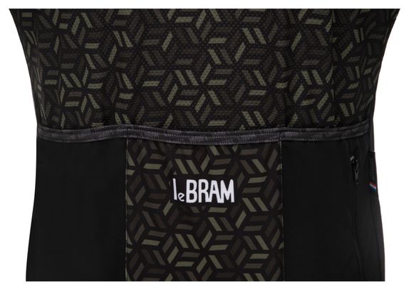 LeBram Korte Mouw Jersey Croix de Fer Zwart Khaki Slim Fit