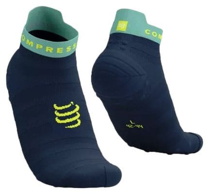 Compressport Pro Racing v4.0 Ultralight Run Low Socks Blue/Green